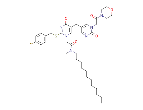 N-dodecyl-2-{2-(4-fluoro-benzylsulfanyl)-5-[1-(2-morpholin-4-yl-2-oxo-ethyl)-2-oxo-1,2-dihydro-pyrimidin-5-ylmethyl]-4-oxo-4H-pyrimidin-1-yl}-N-methyl-acetamide