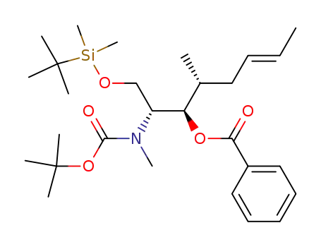 Benzoic acid (E)-(1R,2R)-1-[(R)-1-(tert-butoxycarbonyl-methyl-amino)-2-(tert-butyl-dimethyl-silanyloxy)-ethyl]-2-methyl-hex-4-enyl ester
