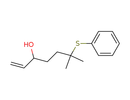 Molecular Structure of 477482-19-2 (1-Hepten-3-ol, 6-methyl-6-(phenylthio)-)