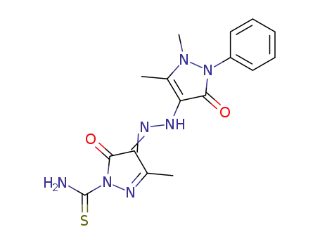 4-(2-(1,5-dimethyl-3-oxo-2-phenyl-2,3-dihydro-1H-pyrazol-4-yl)hydrazono)-3-methyl-5-oxo-4,5-dihydro-1H-pyrazole-1-carbothioamide