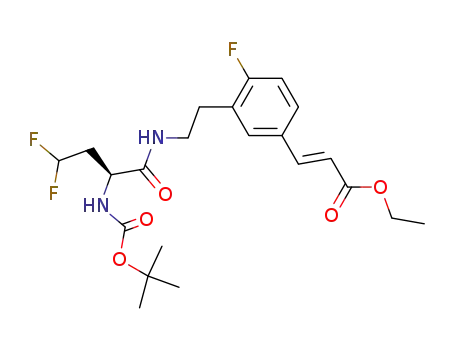 (E)-3-{3-[2-((S)-2-tert-Butoxycarbonylamino-4,4-difluoro-butyrylamino)-ethyl]-4-fluoro-phenyl}-acrylic acid ethyl ester