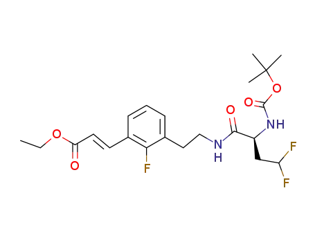 (E)-3-{3-[2-((S)-2-tert-Butoxycarbonylamino-4,4-difluoro-butyrylamino)-ethyl]-2-fluoro-phenyl}-acrylic acid ethyl ester
