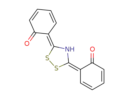 Molecular Structure of 63963-47-3 (2,4-Cyclohexadien-1-one, 6,6'-(1,2,4-dithiazolidine-3,5-diylidene)bis-)