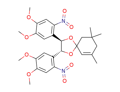 (2R,3R)-2,3-Bis-(4,5-dimethoxy-2-nitro-phenyl)-7,9,9-trimethyl-1,4-dioxa-spiro[4.5]dec-6-ene