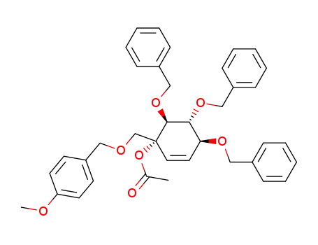 Acetic acid (1R,4S,5R,6S)-4,5,6-tris-benzyloxy-1-(4-methoxy-benzyloxymethyl)-cyclohex-2-enyl ester