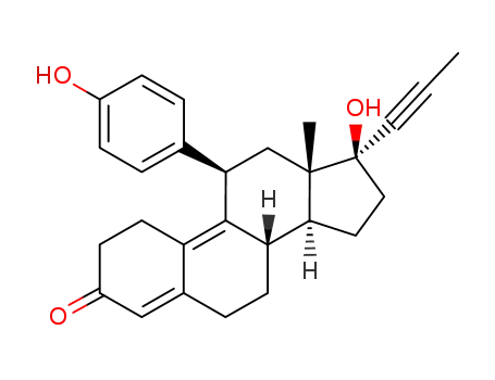 17β-hydroxy-11β-[4-hydroxyphenyl]-17α-(1-propinyl)-estra-4,9-dien-3-one