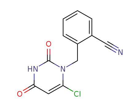 Molecular Structure of 865758-95-8 (2-[(6-CHLORO-2,4-DIOXO-3,4-DIHYDROPYRIMIDIN-1(2H)-YL)METHYL]BENZONITRILE)