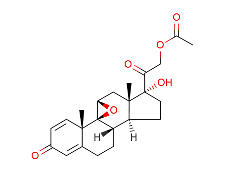 Molecular Structure of 38680-83-0 (Pregna-1,4-diene-3,20-dione,21-(acetyloxy)-9,11-epoxy-17-hydroxy-, (9b,11b)-)