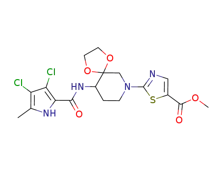 methyl 2-[6-[(3,4-dichloro-5-methyl-1H-pyrrole-2-carbonyl)amino]-1,4-dioxa-9-azaspiro[4.5]decan-9-yl]thiazole-5-carboxylate