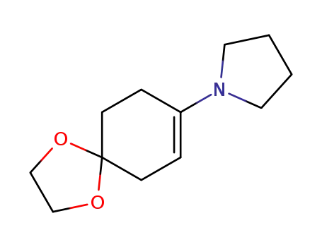 Molecular Structure of 57440-57-0 (Pyrrolidine, 1-(1,4-dioxaspiro[4.5]dec-7-en-8-yl)-)