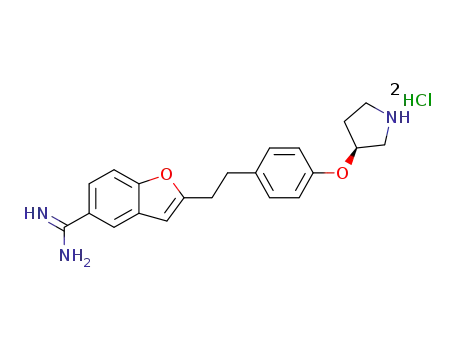 2-[2-[4-[((3S)-3-pyrrolidinyl)oxy]phenyl]ethyl]-5-benzofurancarboxamidine dihydrochloride