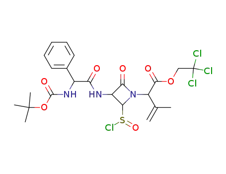 2',2',2'-Trichloroethyl 3-methyl-2-[2-chlorosulfinyl-4-oxo-3-(2-tert-butoxycarbonylamino-2-phenylacetamido)-1-azetidinyl]-3-butenoate