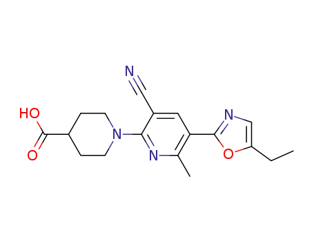 1-[3-cyano-5-(5-ethyl-1,3-oxazol-2-yl)-6-methylpyridin-2-yl]piperidine-4-carboxylic acid