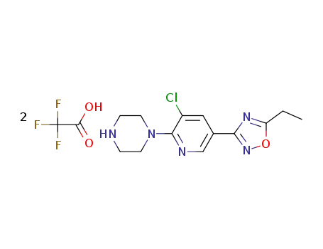1-[3-chloro-5-(5-ethyl-1,2,4-oxadiazol-3-yl)pyridin-2-yl]piperazine bis(trifluoroacetate)