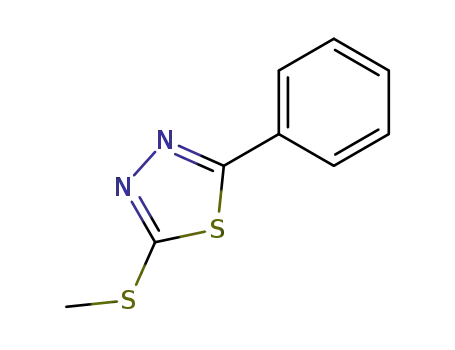 Molecular Structure of 1925-71-9 (1,3,4-Thiadiazole, 2-(methylthio)-5-phenyl-)