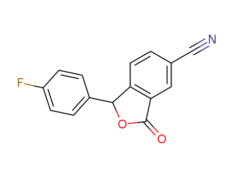 Molecular Structure of 372941-48-5 (1-(4-Fluorophenyl)-1,3-dihydro-3-oxo-5-isobenzofurancarbonitrile)