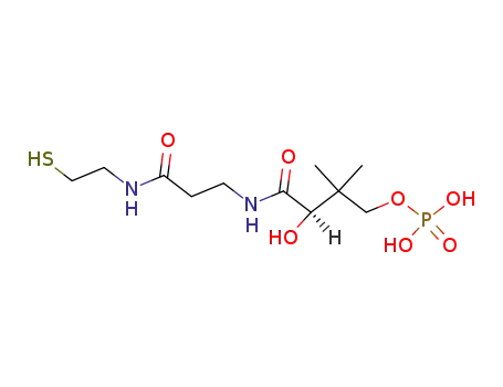 Molecular Structure of 2226-71-3 ([3-hydroxy-2,2-dimethyl-3-[2-(2-sulfanylethylcarbamoyl)ethylcarbamoyl]propoxy]phosphonic acid)