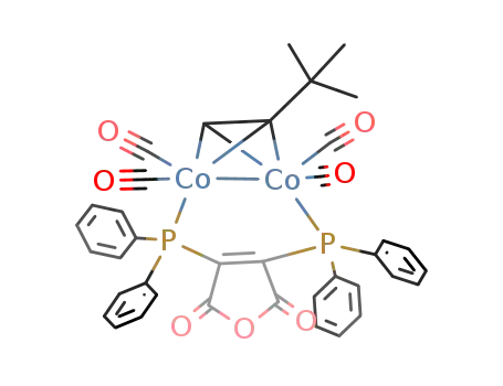 Co2(CO)4(2,3-bis(diphenylphosphino)maleic anhydride)(μ-HC.tplbond.C-t-Bu)
