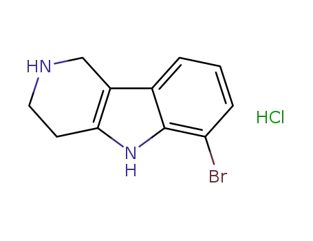 Molecular Structure of 1059630-11-3 (1H-Pyrido[4,3-b]indole, 6-bromo-2,3,4,5-tetrahydro-, hydrochloride (1:1))