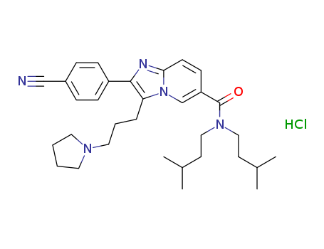 Imidazo[1,2-a]pyridine-6-carboxamide, 2-(4-cyanophenyl)-N,N-bis(3-methylbutyl)-3-[3-(1-pyrrolidinyl)propyl]-, hydrochloride (1:1)