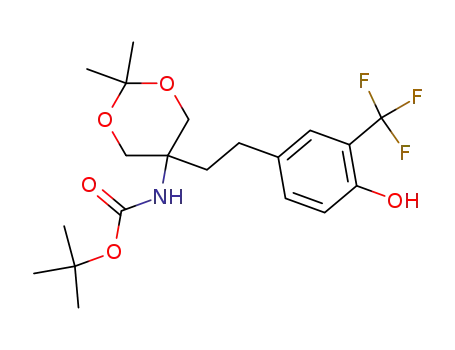 {2,2-dimethyl-5-[2-(4-hydroxy-3-trifluoromethylphenyl)ethyl]-1,3-dioxan-5-yl}carbamic acid t-butyl ester