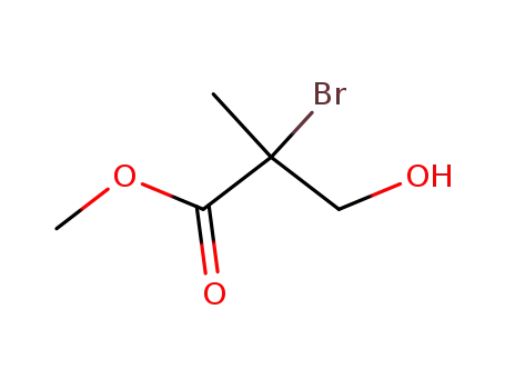 Molecular Structure of 53530-56-6 (Propanoic acid, 2-bromo-3-hydroxy-2-methyl-, methyl ester)