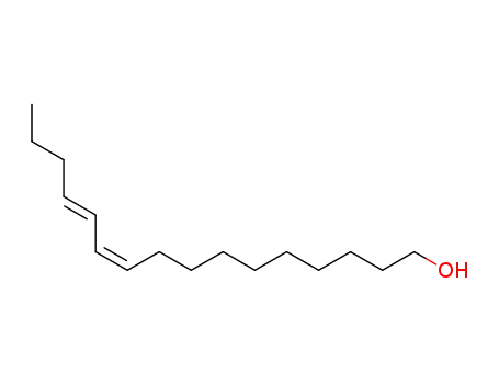 Molecular Structure of 1002-94-4 ((10Z,12E)-10,12-Hexadecadien-1-ol)