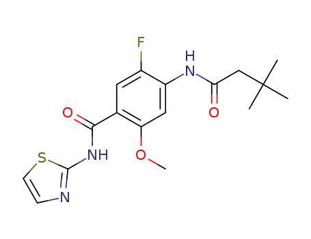 4-(3,3-dimethylbutyrylamino)-5-fluoro-2-methoxy-N-thiazol-2-ylbenzamide
