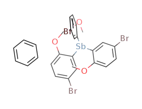 tris(5-bromo-2-methoxyphenyl)antimony(III) benzene monosolvate