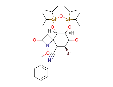 rac-(4R,5S,6S,8R)-1-benzyloxy-8-bromo-9-cyano-5,6-dihydroxy-5,6-O-(1,1,3,3-tetraisopropyldisiloxane-1,3-diyl)-1-azaspiro[3.5]nonane-2,7-dione