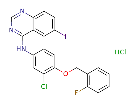 N-{3-chloro-4-[(2-fluorobenzyl)oxy]phenyl}-6-iodoquinazoline-4-amine hydrochloride