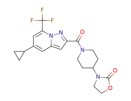 3-(1-{[5-cyclopropyl-7-(trifluoromethyl)pyrazolo[1,5-a]pyridine-2-yl]carbonyl}-4-piperidinyl)-1,3-oxazolidin-2-one