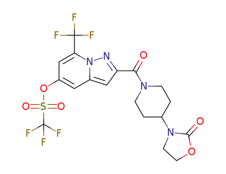 2-{[4-(2-oxo-1,3-oxazolidin-3-yl)-1-peridinyl]carbonyl}-7-(trifluoromethyl)pyrazolo[1,5-a]pyridine-5-yl trifluoromethanesulfonate