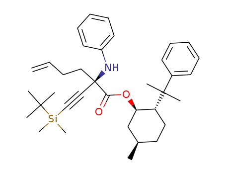(R)-(1R,2S,5R)-5-methyl-2-(2-phenylpropan-2-yl)cyclohexyl 2-((tert-butyldimethylsilyl)ethynyl)-2-(phenylamino)hex-5-enoate