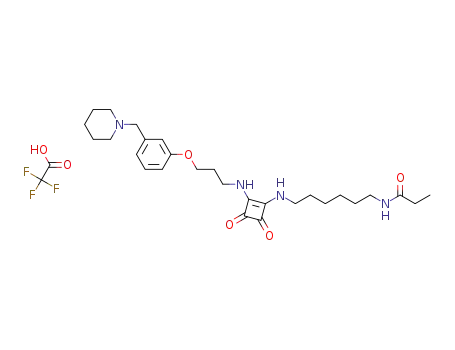 N-[6-(3,4-dioxo-2-(3-[3-(piperidin-1-ylmethyl)phenoxy]propylamino)cyclobut-1-enylamino)hexyl]propionamide hydrotrifluoroacetate