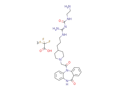 5-((4-(3-(2-(2-aminoethylcarbamoyl)guanidin-1-yl)propyl)piperidin-1-yl)acetyl)-5H-dibenzo[b,e][1,4]diazepin-11(10H)-one tris(hydrotrifluoroacetate)