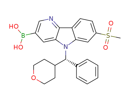 (S)-(7-(methylsulfonyl)-5-(phenyl(tetrahydro-2H-pyran-4-yl)methyl)-5H-pyrido[3,2-b]indol-3-yl)boronic acid
