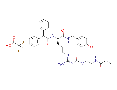 (R)-Nα-diphenylacetyl-Nω-(propionylaminoethyl)aminocarbonyl-(4-hydroxybenzyl)argininamide hydrotrifluoroacetate