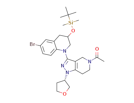 1-(3-(6-bromo-3-((tert-butyldimethylsilyl)oxy)-3,4-dihydroquinolin-1(2H)-yl)-1-((S)-tetrahydrofuran-3-yl)-6,7-dihydro-1H-pyrazolo[4,3-c]pyridin-5(4H)-yl)ethanone