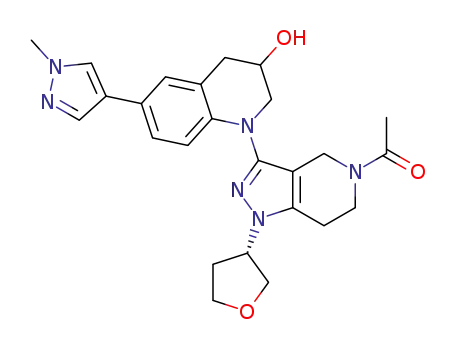 (S)-1-[3-[3-hydroxy-6-(1-methylpyrazol-4-yl)-3,4-dihydro-2H-quinolin-1-yl]-1-tetrahydrofuran-3-yl-6,7-dihydro-4H-pyrazolo[4,3-c]pyridin-5-yl]ethanone