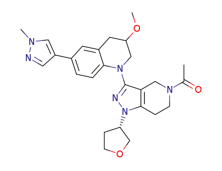 (S)-1-[3-[3-methoxy-6-(1-methylpyrazol-4-yl)-3,4-dihydro-2H-quinolin-1-yl]-1-tetrahydrofuran-3-yl-6,7-dihydro-4H-pyrazolo[4,3-c]pyridin-5-yl]ethanone