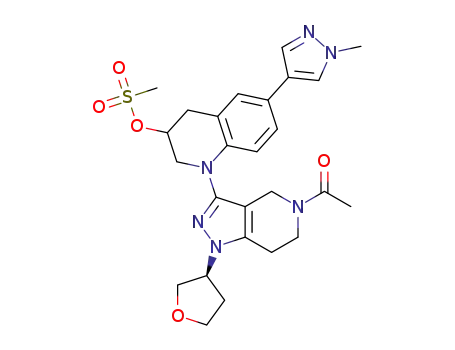 1-(5-acetyl-1-((S)-tetrahydrofuran-3-yl)-4,5,6,7-tetrahydro-1H-pyrazolo[4,3-c]pyridin-3-yl)-6-(1-methyl-1H-pyrazol-4-yl)-1,2,3,4-tetrahydroquinolin-3-yl methanesulfonate