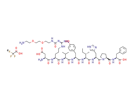 H-Asp-{Nω-[N-(8-amino-3,6-dioxaoctyl)aminocarbonyl]}Arg-Val-Tyr-Ile-His-Pro-Phe-OH tetrakis(hydrotrifluoroacetate)