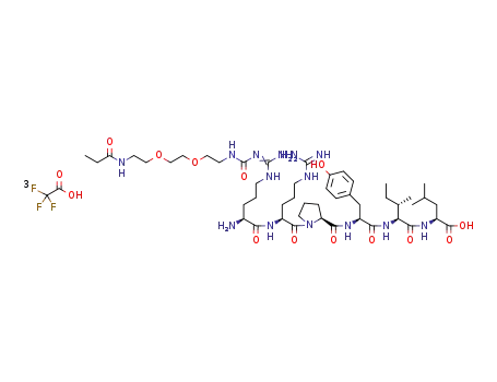 H-{Nω-[N-(8-propanoylamino-3,6-dioxaoctyl)aminocarbonyl]}-Arg-Arg-Pro-Tyr-Ile-Leu-OH tris(hydrotrifluoroacetate)