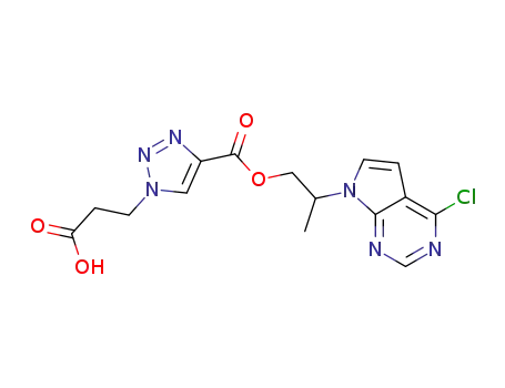 3-(4-((2-(4-chloro-7H-pyrrolo[2,3-d]pyrimidin-7-yl)propoxy)carbonyl)-1H-1,2,3-triazol-1-yl)propanoic acid