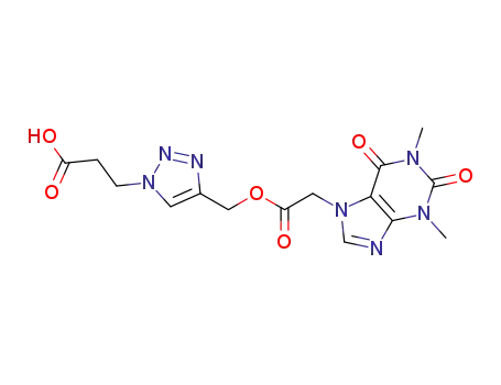 3-(4-((2-(1,3-dimethyl-2,6-dioxo-2,3-dihydro-1H-purin-7 (6H)-yl)acetoxy)methyl)-1H-1,2,3-triazol-1-yl)propanoic acid