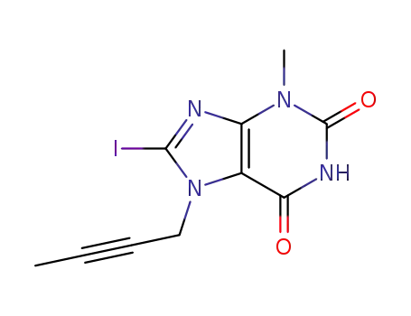 8-iodine-7-(2-butynyl)-3-methyl-1H-purine-2,6(3H,7H)-dione