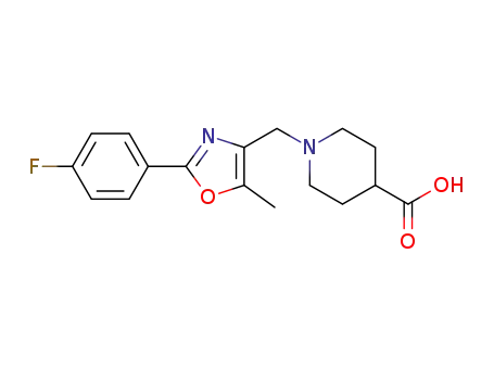 1-((2-(4-fluorophenyl)-5-methyloxazol-4-yl)methyl)piperidine-4-carboxylic acid