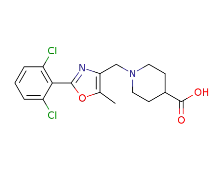 1-((2-(2,6-dichlorophenyl)-5-methyloxazol-4-yl)methyl)piperidine-4-carboxylic acid