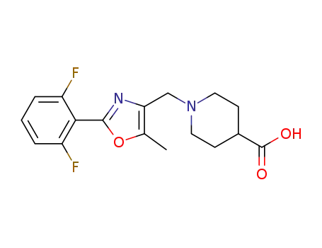 1-((2-(2,6-difluorolphenyl)-5-methyloxazol-4-yl)methyl)piperidine-4-carboxylic acid